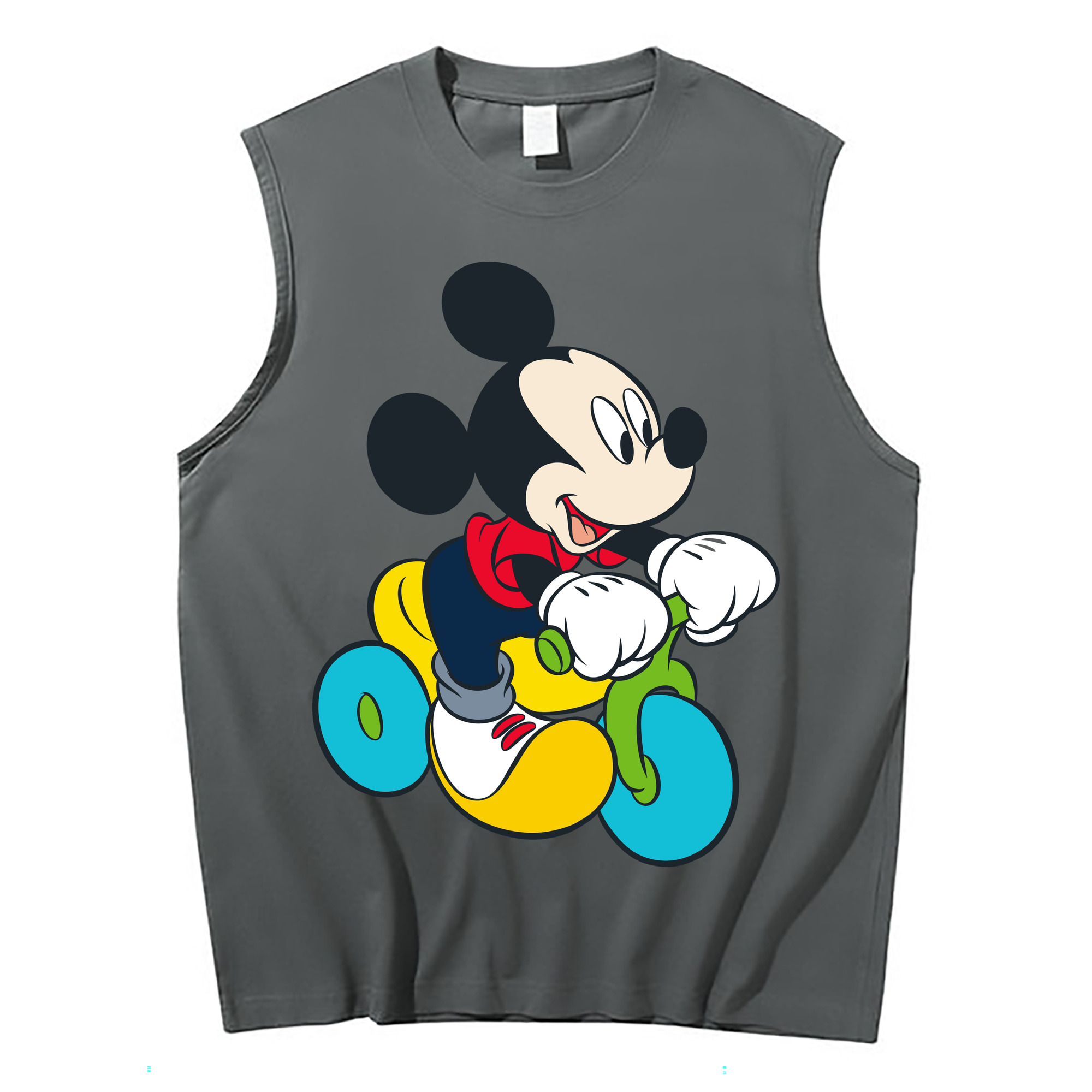 ミッキーマウス Mickey Mouse コットン100％タンクトップ（フロントプリント）